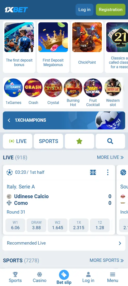 1xBet website